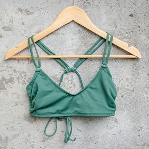 Ribbed Green Bikini Top
